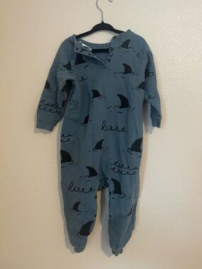 Little Man Happy Cotton Shark Print One-Piece 1-2 Y